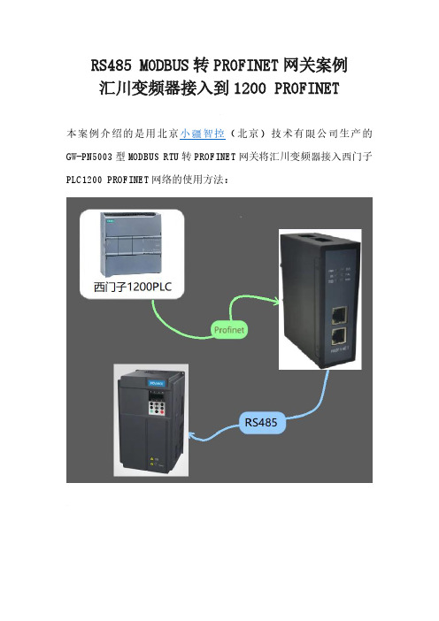 RS485 MODBUS转PROFINET网关案例丨汇川变频器接入到1200 PROFINET