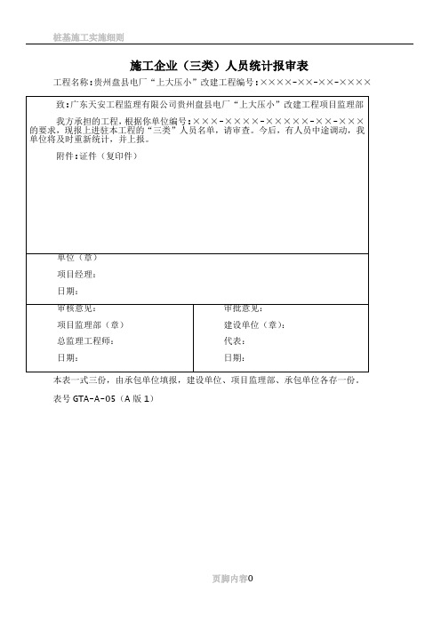 03施工企业三类人员统计报审表