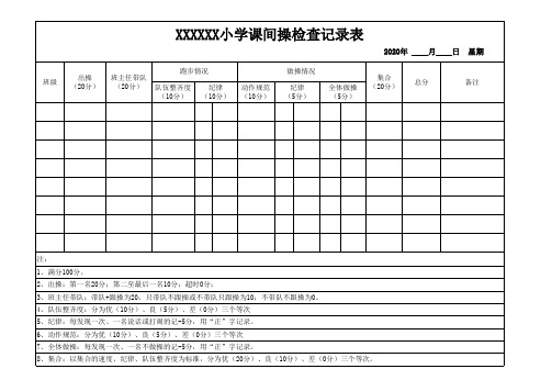 课间操检查记录表