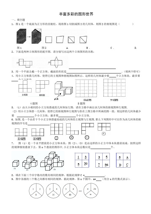 丰富多彩的图形世界填空题