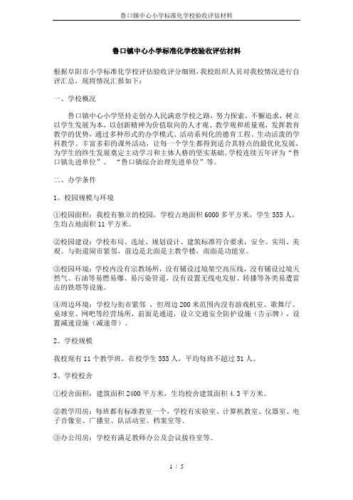 鲁口镇中心小学标准化学校验收评估材料