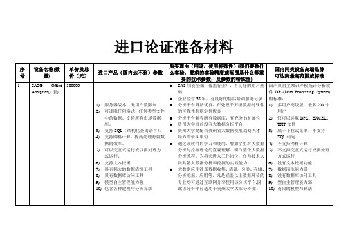 进口设备论证(与国内产品对比) - SAS