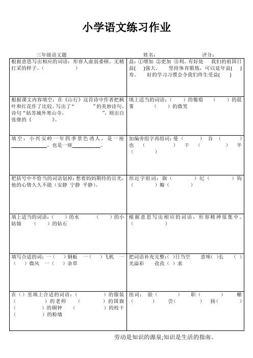 小学三年级语文精作细练I (6)