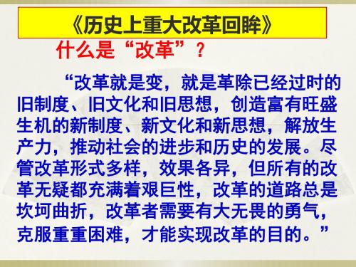 山东宁阳四中岳麓版高二历史选修一 历史上重大改革回眸复习课件(岳麓版选修一共65张PPT) .ppt