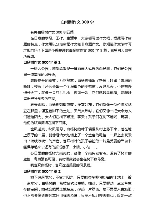 有关白杨树作文300字五篇