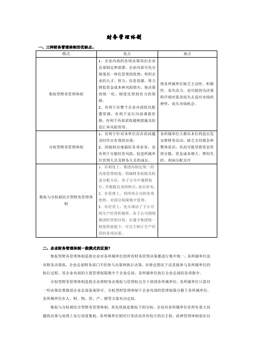 财务管理体制