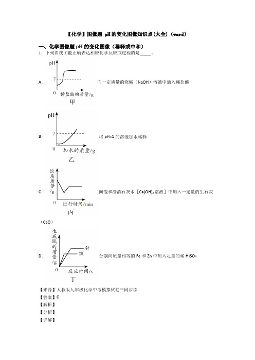 【化学】图像题 pH的变化图像知识点(大全)(word)