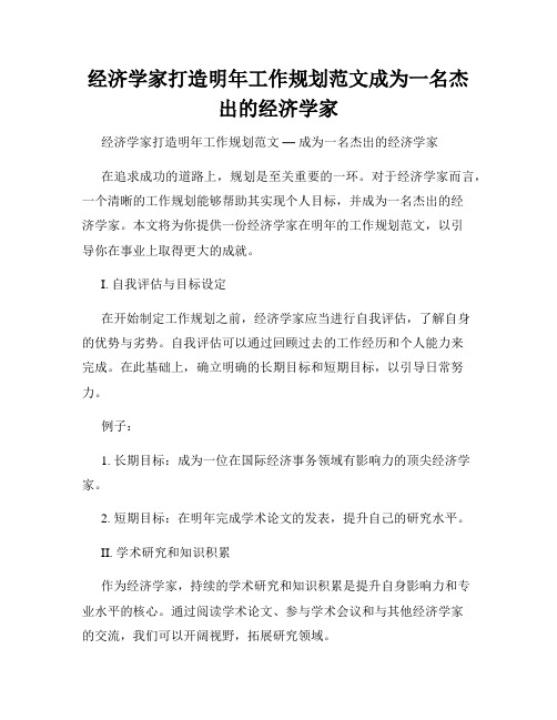 经济学家打造明年工作规划范文成为一名杰出的经济学家