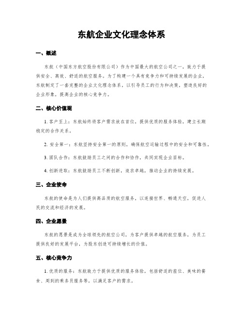 东航企业文化理念体系