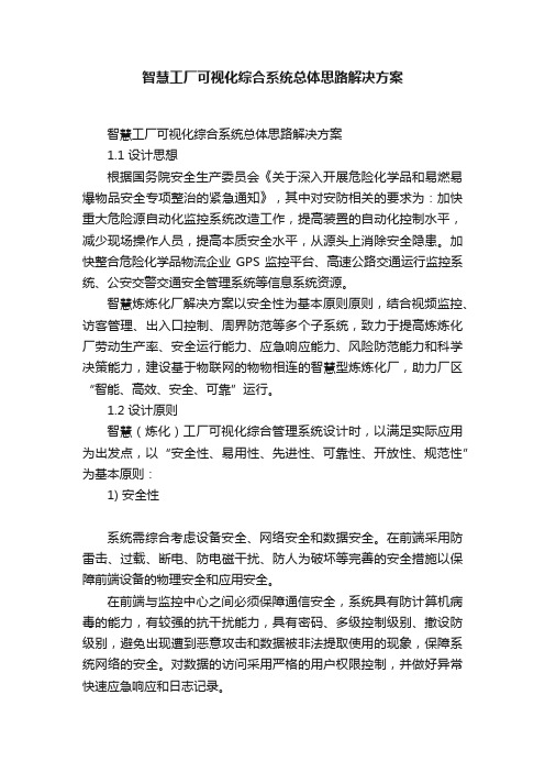 智慧工厂可视化综合系统总体思路解决方案