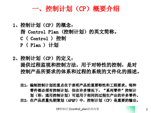 CP控制计划control_plan培训内容 ppt课件