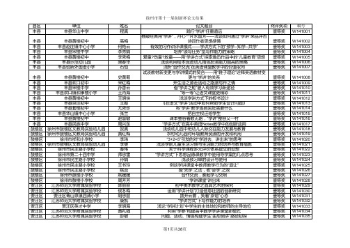 2014年第十一届创新杯论文结果公示1