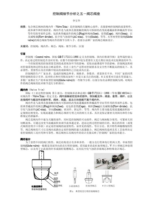 控制阀细节分析之5_阀芯阀座