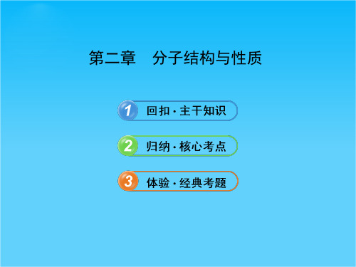 高考化学总复习(选修3部分)(回扣+归纳+体验)课件第二章 分子结构与性质(70张ppt)