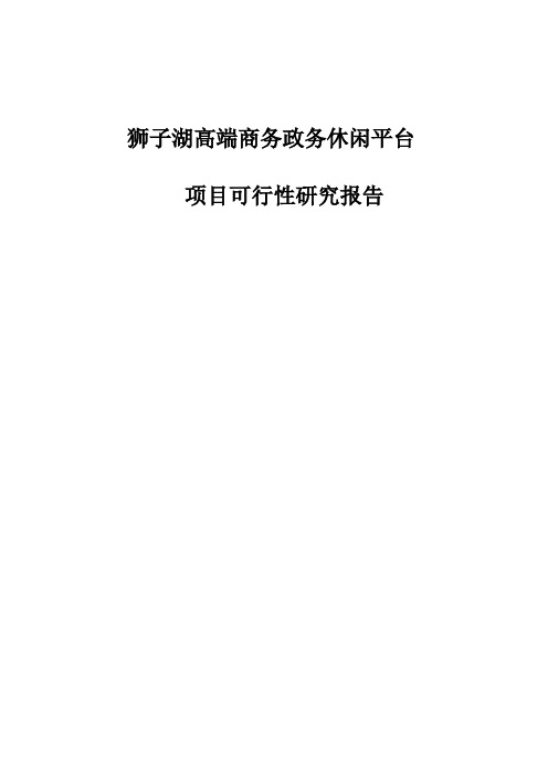 某湖高端商务政务休闲平台项目可行性研究报告