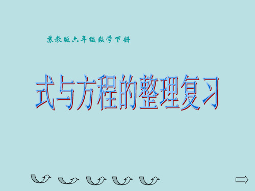 苏教版六年级下册数学课件-《11、式与方程(1)》(共15张PPT)