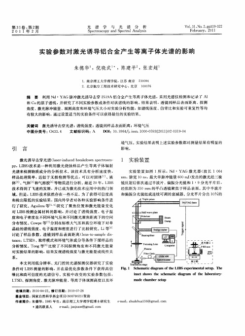 实验参数对激光诱导铝合金产生等离子体光谱的影响