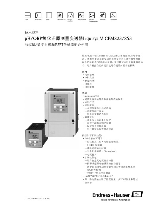 E+H  CPM253资料中文说明书