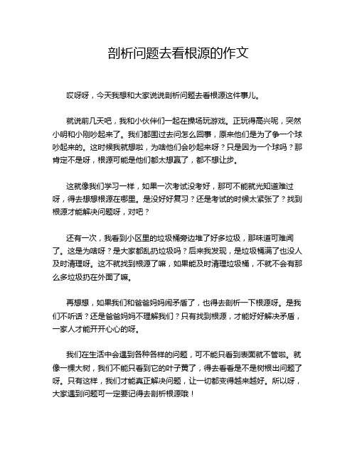 剖析问题去看根源的作文