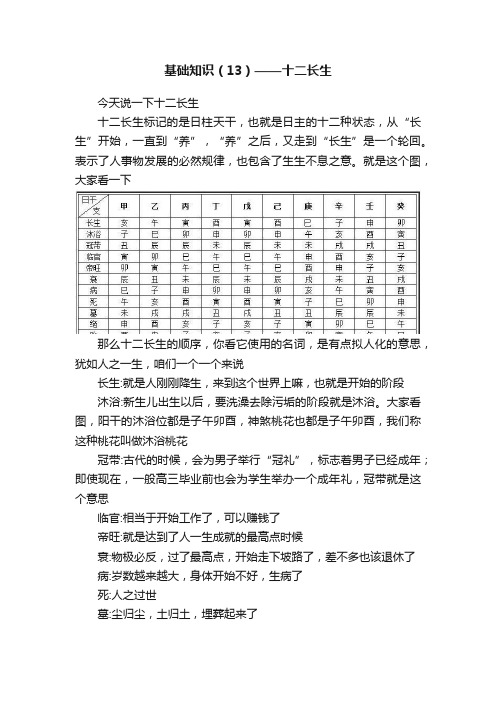 基础知识(13)——十二长生