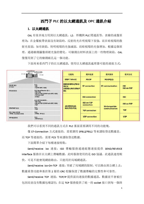 西门子PLC的以太网通讯及OPC通讯介绍