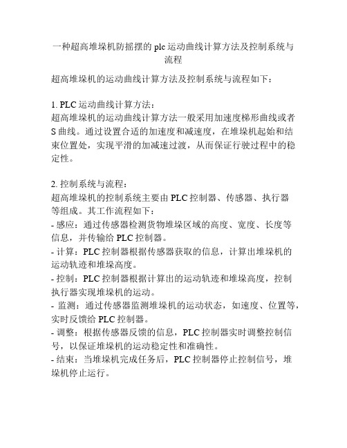 一种超高堆垛机防摇摆的plc运动曲线计算方法及控制系统与流程