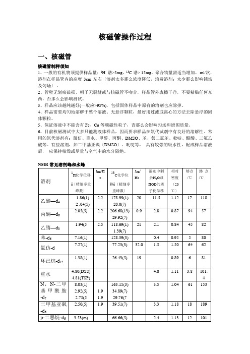 核磁管操作过程