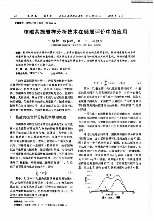 核磁共振岩样分析技术在储层评价中的应用