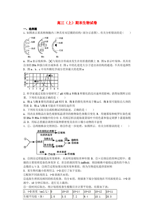 高三生物上学期期末试卷(含解析)