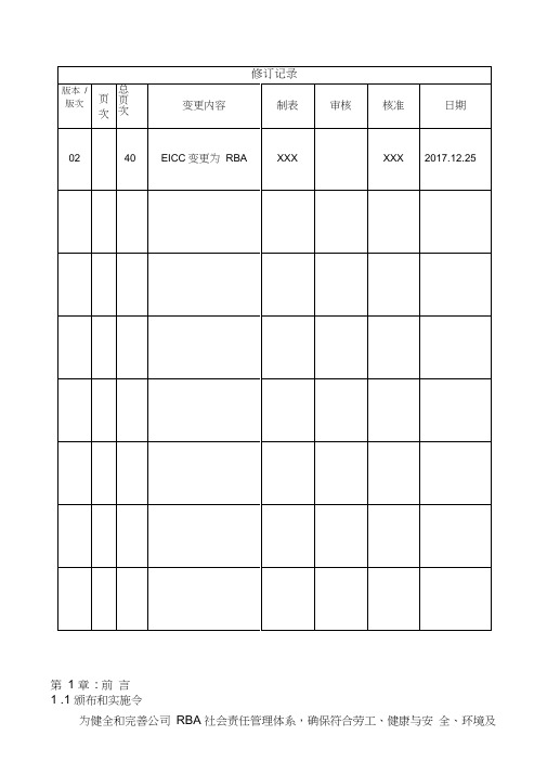 RBA社会责任管理手册