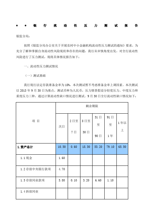 流动性压力测试报告