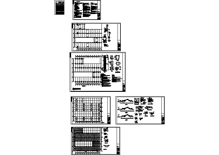 一套钢建筑结构图纸（含五张图）