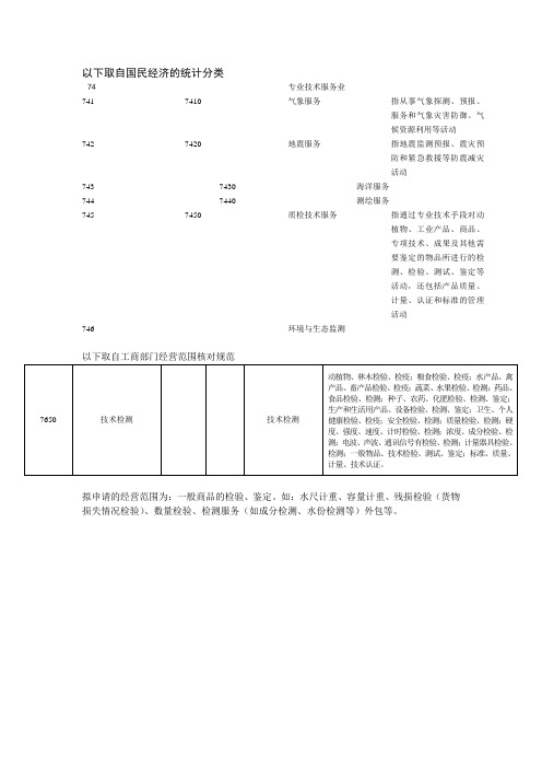 中国国民经济的统计分类