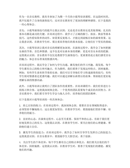 教师小提琴培训心得体会