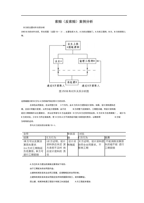 建设工程索赔(反索赔)案例分析