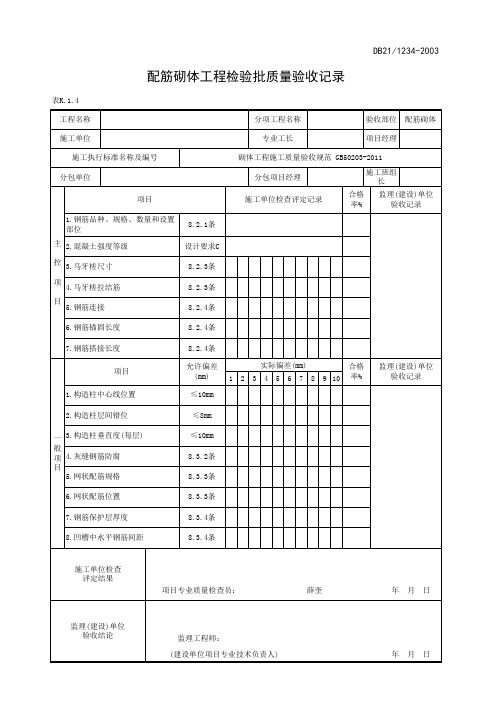 配筋砌体