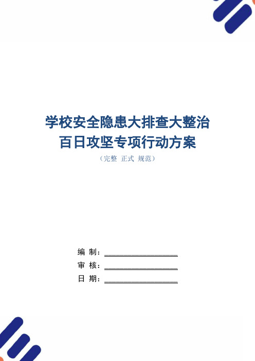 学校安全隐患大排查大整治百日攻坚专项行动方案(word版)