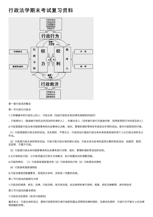 行政法学期末考试复习资料