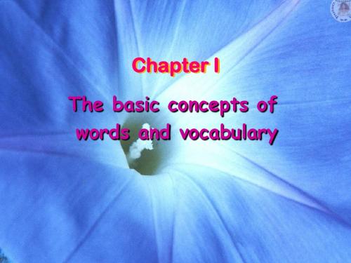 词汇学chapter 1 The Basic Concepts of Words and Vocabulary