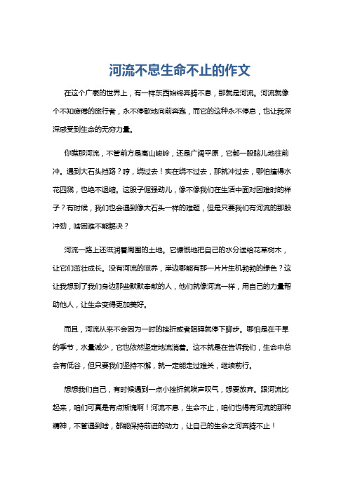 河流不息生命不止的作文