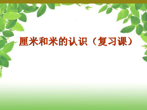 二年级上册数学课件-8.3 厘米和米的认识复习