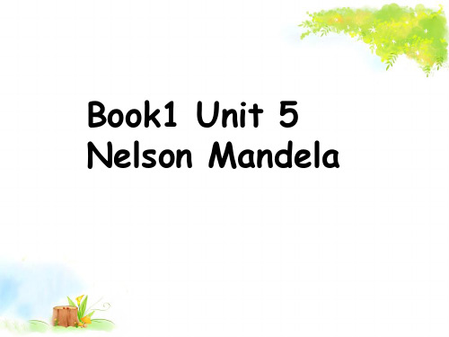 2018年高三一轮复习必修1 Unit5 Nelson Mandela-a modern hero