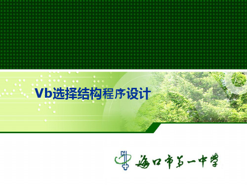 Vb选择结构程序设计.ppt