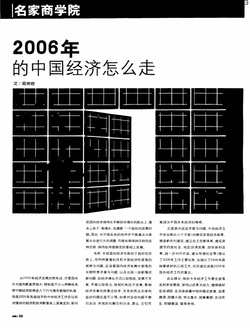 2006年的中国经济怎么走