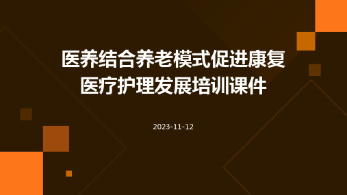 医养结合养老模式促进康复医疗护理发展培训课件