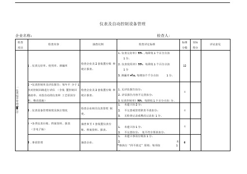 中石化设备检查细则仪表