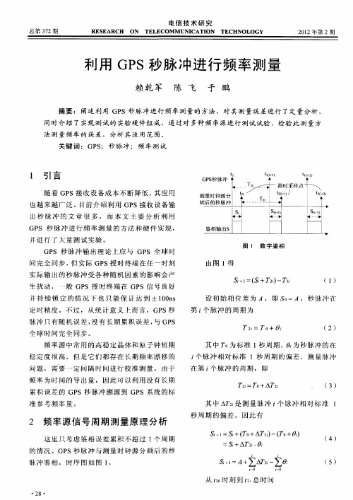 利用GPS秒脉冲进行频率测量