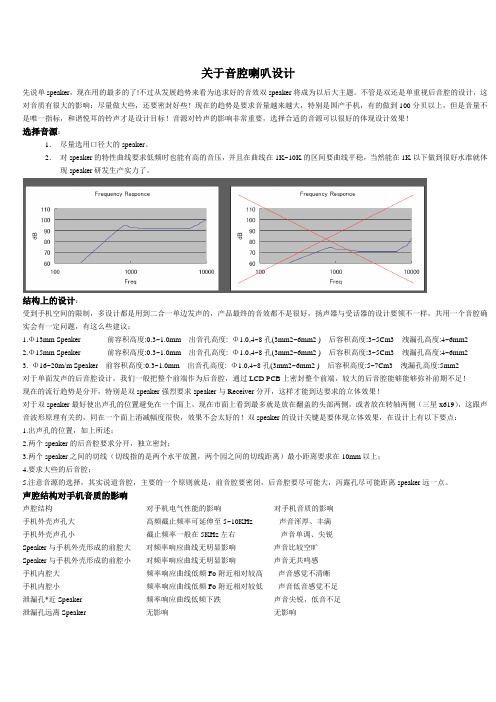 手机音腔喇叭(BOX)设计参考资料