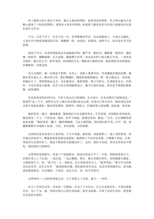 母亲的背影