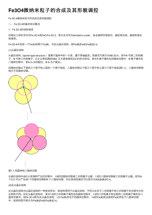 Fe3O4微纳米粒子的合成及其形貌调控